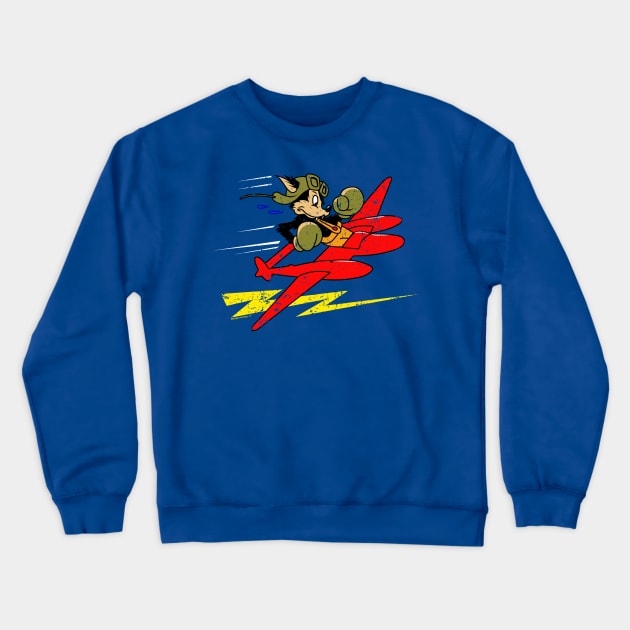 Wolf P-38  WW2 logo Crewneck Sweatshirt by Illustratorator